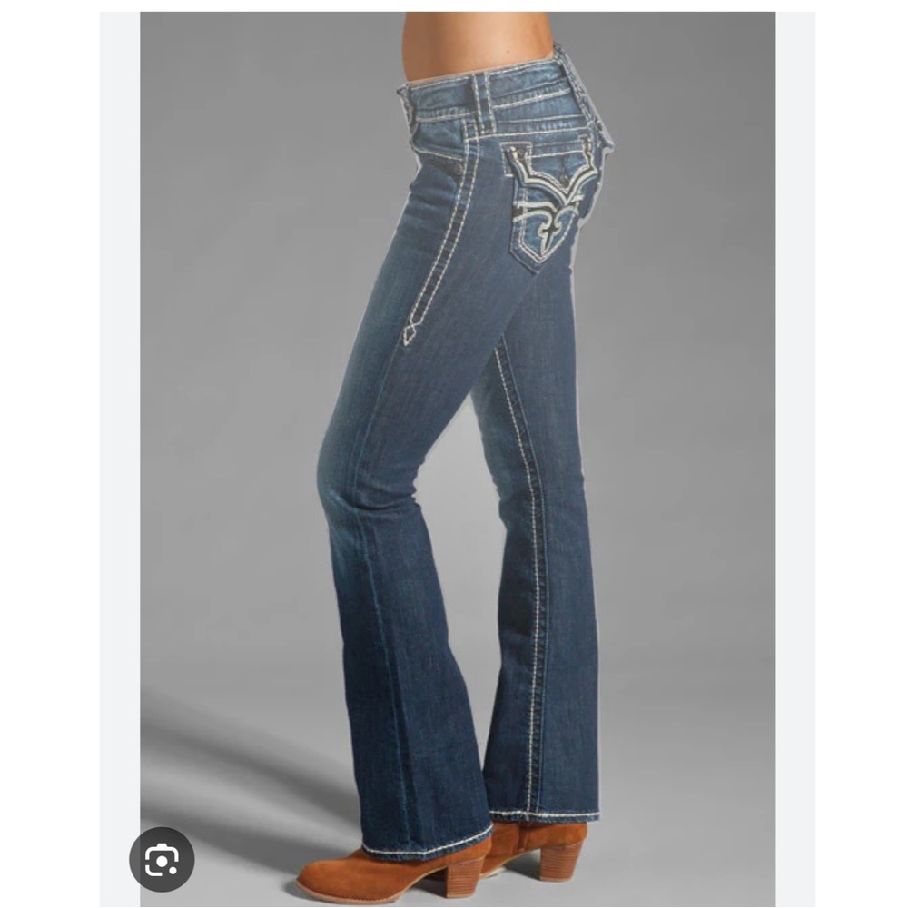 Rock Revival Celine Bootcut Denim Jean Dark Wash Bling Size 27